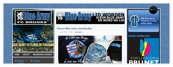 Website Blue Army - Fanclub Club Brugge